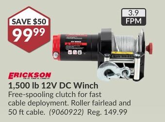 Princess Auto 1, 500 lb 12v dc winch offer