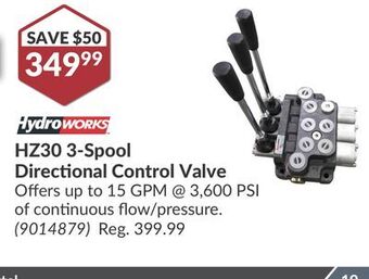 Princess Auto Hz30 3-spool directional control valve offer