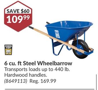 Princess Auto 6 cu. ft steel wheelbarrow offer
