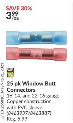 Princess Auto 25 pk window butt connectors offer