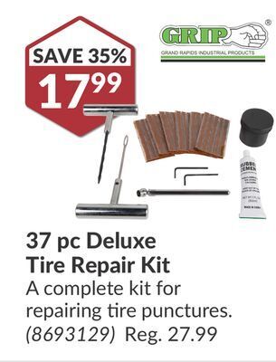 Princess Auto 1799 37 pc deluxe tire repair kit offer