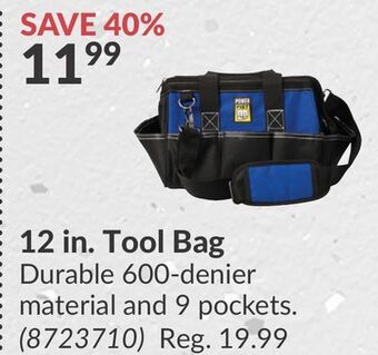 Princess Auto 12 in. tool bag offer