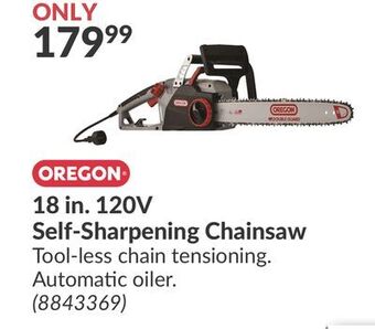 Princess Auto 18 in. 120v self-sharpening chainsaw offer