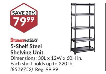 Princess Auto 5-shelf steel shelving unit offer