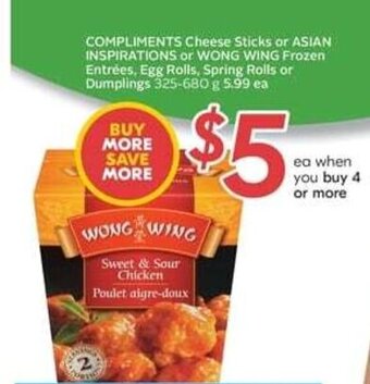 Sobeys WONG WING Frozen Entrées offer