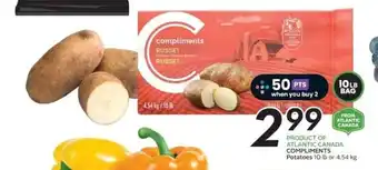 Sobeys COMPLIMENTS Potatoes 10 lb offer
