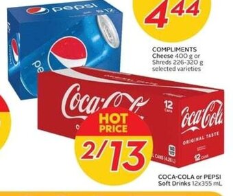 Sobeys COCA-COLA or PEPSI Soft Drinks 12x355 mL offer