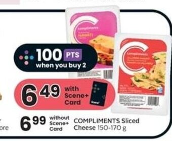 Sobeys COMPLIMENTS Sliced Cheese 150-170 g offer
