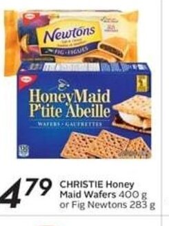 Sobeys CHRISTIE Honey Maid Wafers 400 g or Fig Newtons 283 g offer