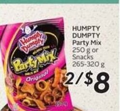 Sobeys HUMPTY DUMPTY Party Mix 250 g or Snacks 265-320 g offer