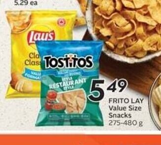 Sobeys FRITO LAY Value Size Snacks 275-480 g offer