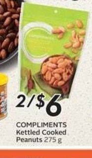 Sobeys COMPLIMENTS Kettled Cooked Peanuts 275 g offer