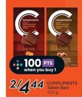 Sobeys COMPLIMENTS Tablet Bars 100 g offer