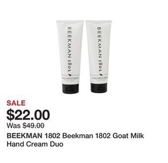 TSC Stores Beekman 1802 goat milk hand cream duo offer