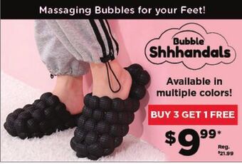 Showcase Bubble shhhandals offer