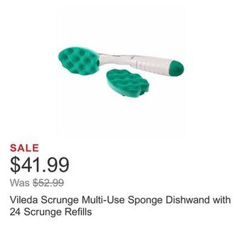 Costco Vileda scrunge multi-use sponge dishwand with 24 scrunge refills offer