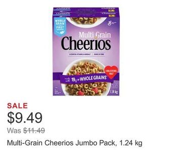 Costco Multi-grain cheerios jumbo pack, 1.24 kg offer
