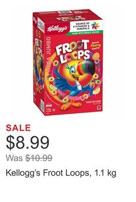 Costco Kellogg's froot loops, 1.1 kg offer