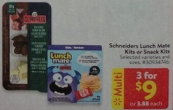 Walmart Schneiders Lunch Mate Kits or Snack Kits offer