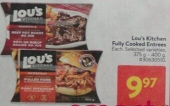 Walmart Lou's Kitchen Fully Cooked Entrees offer