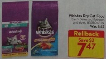 Walmart Whiskas Dry Cat Food offer