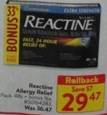 Walmart Reactine Allergy Relief offer
