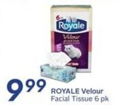 Sobeys ROYALE Velour Facial Tissue 6 pk offer