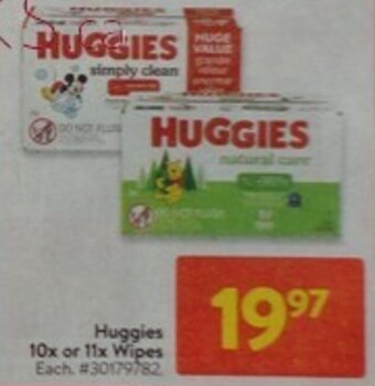 Walmart Huggies 10x or 11x Wipes offer