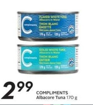 Sobeys COMPLIMENTS Albacore Tuna 170 g offer