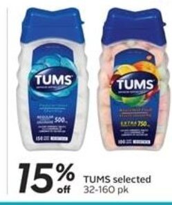 Sobeys TUMS selected off 32-160 pk offer