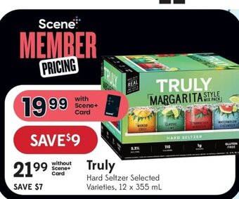 Sobeys Truly Hard Seltzer Selected Varieties, 12 x 355 mL offer