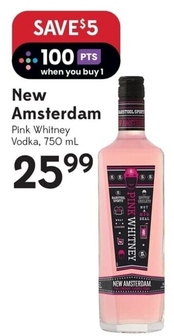 Sobeys New Amsterdam Pink Whitney Vodka, 750 mL offer