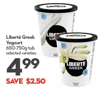 Longo's Liberte greek yogourt offer