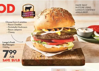 Longo's Longo's fresh beef burgers offer