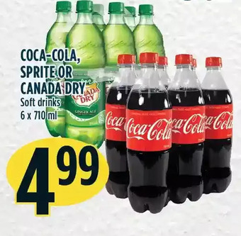 Marché Adonis Coca-cola, sprite or canada dry soft drinks offer