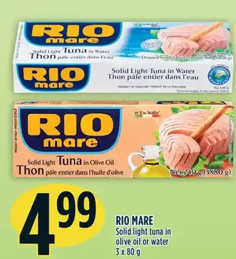 Marché Adonis Rio mare solid light tuna in olive oil or water offer