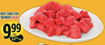 Marché Adonis Beef cubes for skewers offer
