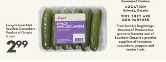 Longo's Longo's fresh mini seedless cucumbers offer