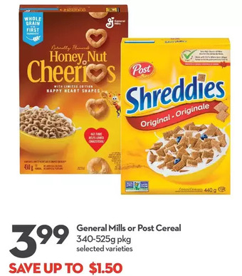 Longo's General mills or post cereal offer