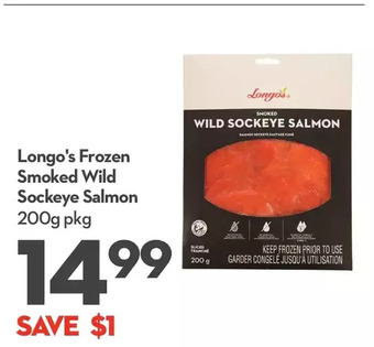 Longo's Longo's frozen smoked wild sockeye salmon offer