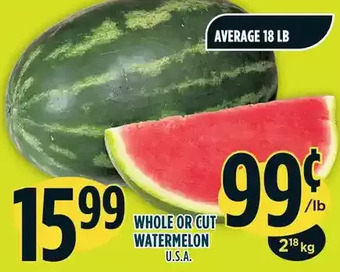 Marché Adonis Whole or cut watermelon offer