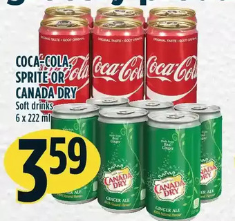 Marché Adonis Coca-cola, sprite or canada dry soft drinks offer