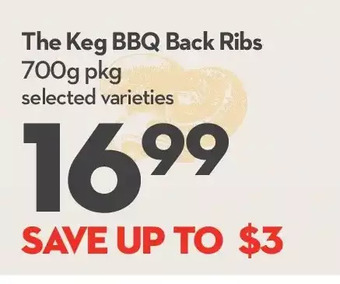 Longo's The keg bbq back ribs offer
