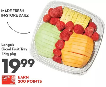 Longo's Longo's sliced fruit tray offer