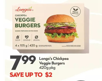 Longo's Longo's chickpea veggie burgers offer