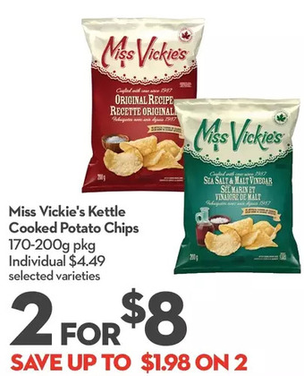 Longo's Miss vickie's kettle cooked potato chips offer