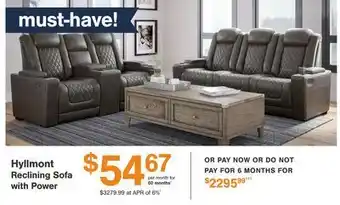 Ashley Furniture Hyllmont reclining sofa with power offer
