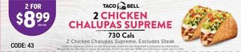 Taco Bell 2 chicken chalupas supreme offer