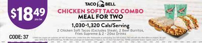 Taco Bell Taco bell chicken soft taco combo meal for two offer