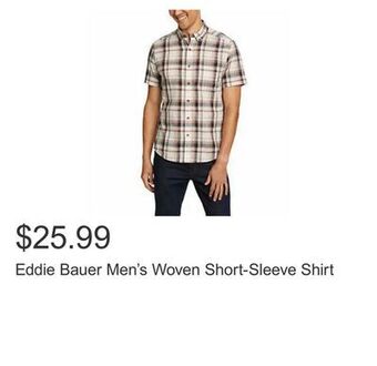 Costco Eddie bauer men's woven short-sleeve shirt offer